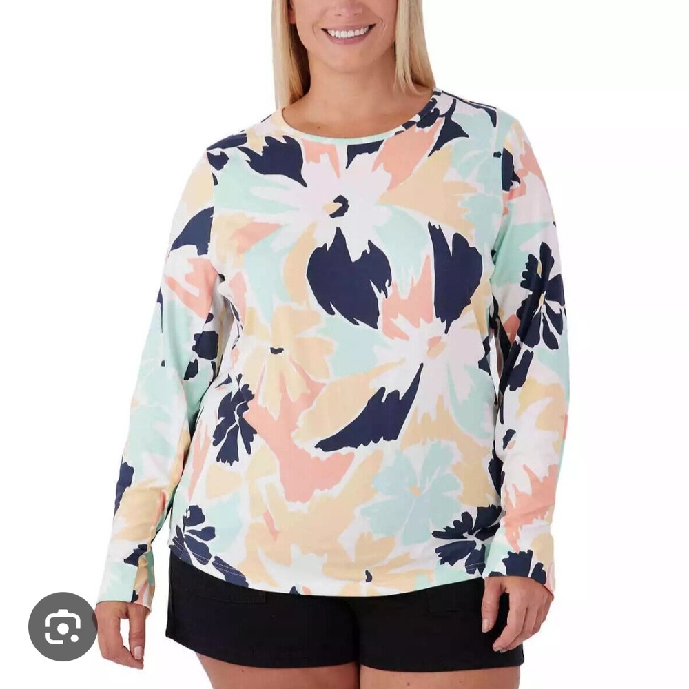 Hang Ten Ladies Sun Tee - Navy, Peach, Mint